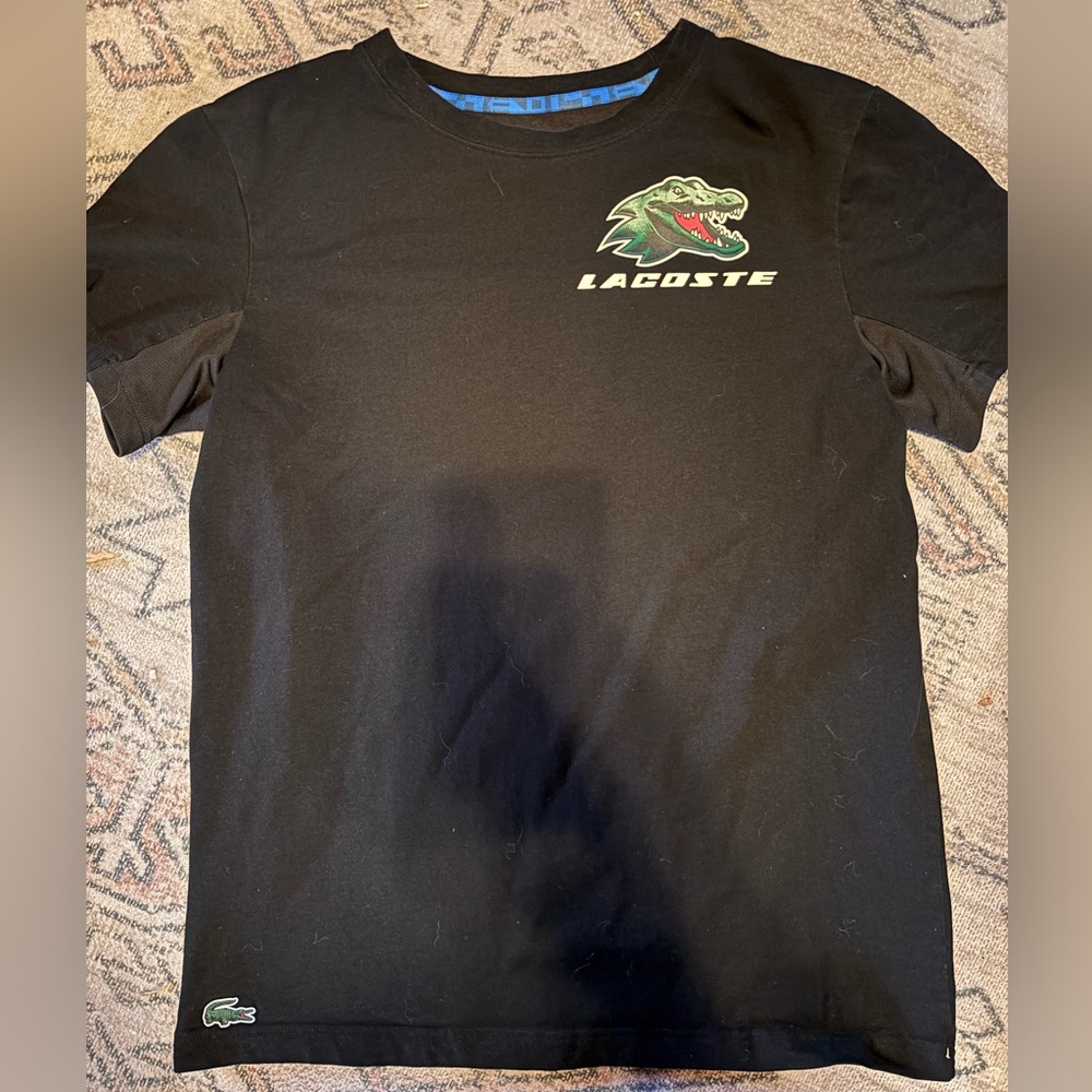 Lacoste Black Tee with Iconic Logo